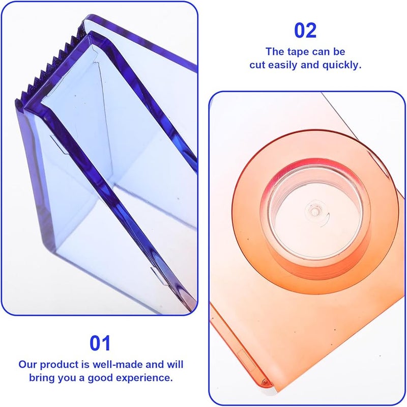 Mini Portable Tape Dispenser With Cutter Red Blue Gradient Color For Home Office - Image 3